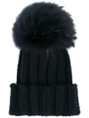 Inverni Fur Pom-pom Slouchy Beanie - 100% Exclusive In Blue