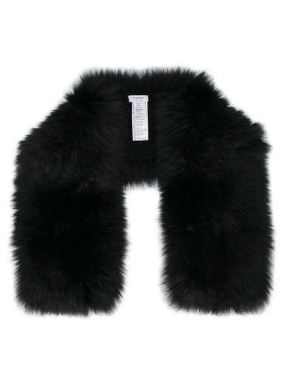 Inverni Knitted Fox Fur Scarf - Black