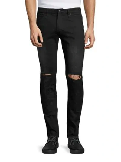 Ovadia & Sons Os-1 Distressed Slim-fit Jeans In Black