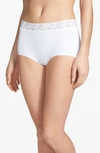 Wacoal Women's Cottonsuede Lace-trim Full Briefs In White