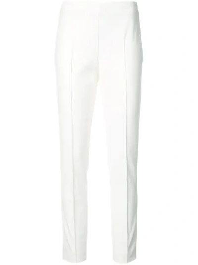 Akris Melissa Slim Techno Cotton Blend Pants In White