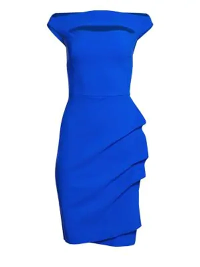 La Petite Robe Di Chiara Boni Melania Short Off-the-shoulder Dress In Cobalt