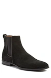 Aquatalia Men's Adrian Suede Dress Boot W/ Stretch Inset In Black