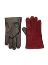 Portolano Cashmere-lined Leather Gloves In Black-red