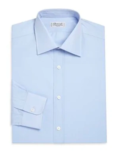 Charvet Regular-fit Cotton Long-sleeve Dress Shirt In Blue