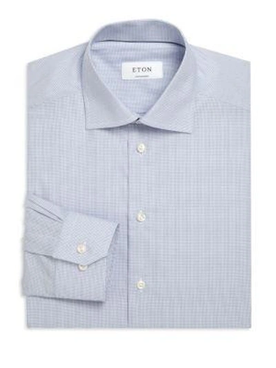 Eton Contemporary-fit Geo-print Dress Shirt, White/navy In Blue