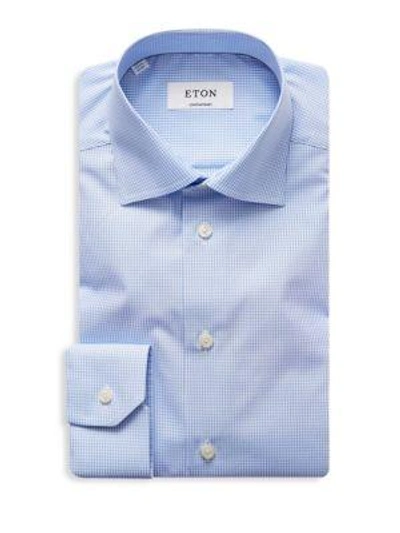 Eton Contemporary-fit Gingham Check Dress Shirt In Blue