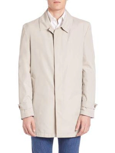 Isaia Double-face Trench Coat In Beige