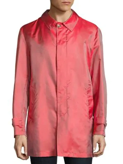 Isaia Men's Silk Raincoat In Medium Red