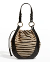 Ulla Johnson Hilma Cotton Drawstring Bucket Bag In Okapi