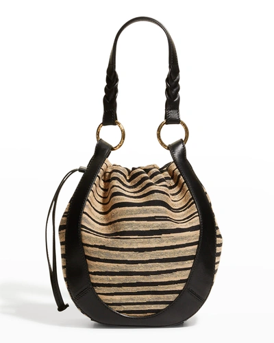 Ulla Johnson Hilma Cotton Drawstring Bucket Bag In Okapi