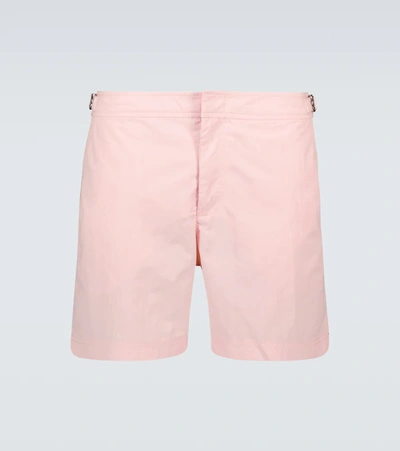 Orlebar Brown Bulldog Twill Ii Mid-length Twill Shorts In Pink