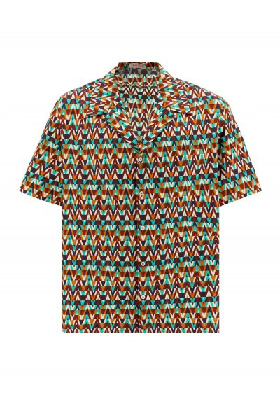 Valentino Optical Print Shirt In Multicolour