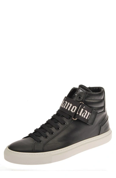 John Galliano Paris Men's Logo Grip-strap High-top Sneakers In Black