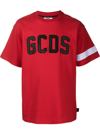 Gcds Embroidered T-shirt With Crew Neck Logo In Red