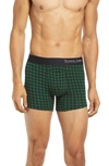 Tommy John Cool Cotton 4-inch Boxer Briefs In Pine Gingham Pine Grove