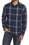 The Normal Brand Jackson Plaid Cotton Button-up Shirt In Navy Plaid