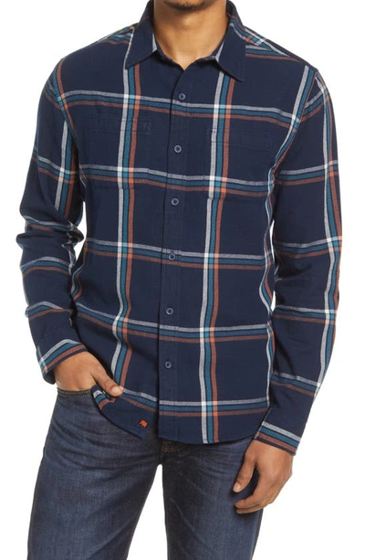 The Normal Brand Jackson Plaid Cotton Button-up Shirt In Navy Plaid