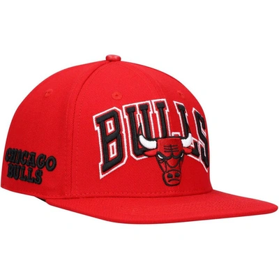 Pro Standard Red Chicago Bulls Wordmark Logo Snapback Hat