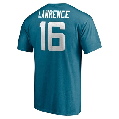 Fanatics Branded Trevor Lawrence Teal Jacksonville Jaguars Player Icon T-shirt