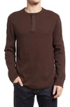 Madewell Thermal Henley T-shirt In Coffee Bean