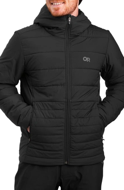Outdoor Research Shadow Water Resistant Insulated Hooded Jacket In Black