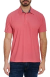 Robert Graham Burgon Stretch Mini Triangle Print Classic Fit Performance Polo Shirt In Red