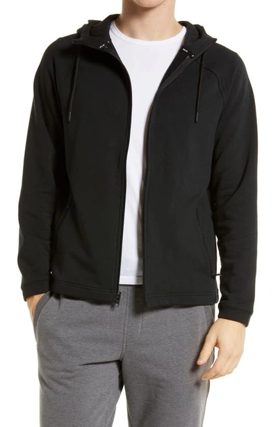 Public Rec Weekend Zip Up Hooded Jacket In Black