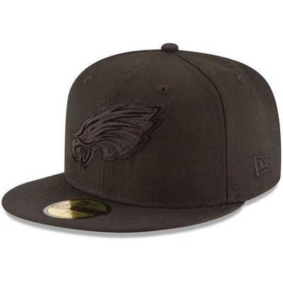 New Era Philadelphia Eagles Black On Black 59fifty Fitted Hat