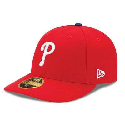 New Era Red Philadelphia Phillies Authentic Collection On Field Low Profile Game 59fifty Fitted Hat