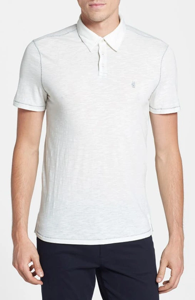 John Varvatos Usa Peace Slub Knit Slim Fit Polo Shirt In Salt White
