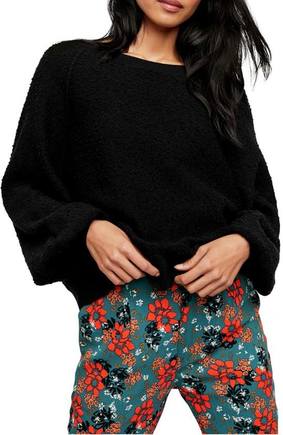 Free People Found My Friend Bouclé Pullover In Black
