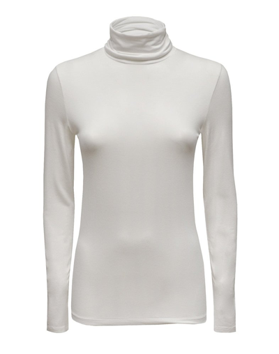 Majestic Soft Touch Long-sleeve Turtleneck In Milk