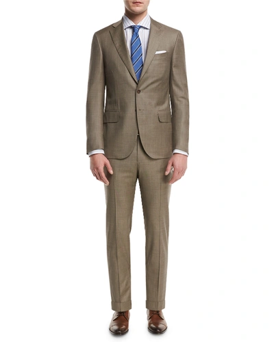Isaia Solid Super 150s Wool Two-piece Suit In Light Beige