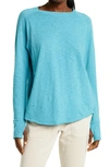Zella Relaxed Long Sleeve T-shirt In Teal Reef