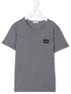Dolce & Gabbana Kids' Logo Patch T-shirt In Grey