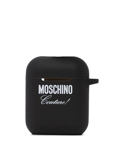 Moschino Logo-print Airpods Case In Black