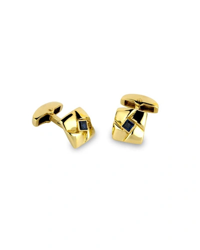 Deakin & Francis Yellow-gold Square Knot Cuff Links In Yellow Gold