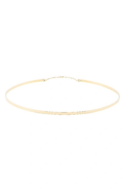 Lana Bond Thin 14k Gloss Choker Necklace In Yellow Gold