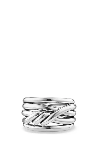 David Yurman 14mm Continuance Stacked Sterling Silver Ring