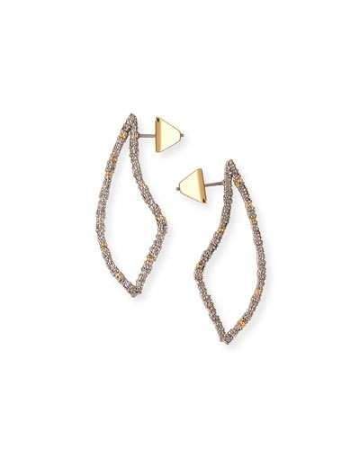 Alexis Bittar Swarovski Crystal-encrusted Abstract Thorn Drop Earrings In Silver