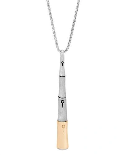 John Hardy 18k Yellow Gold And Sterling Silver Bamboo Brushed Pendant Necklace, 32 In Gold/silver