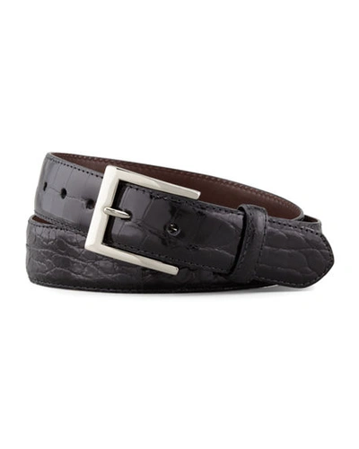 W. Kleinberg Glazed Alligator Belt In Brown