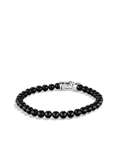 David Yurman Men's Spiritual Beads Bracelet With Silver, 6mm In Silver/black