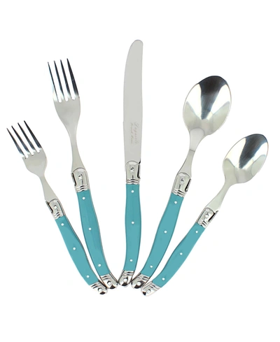 French Home Laguiole Flatware Service For 4, Set Of 20 Piece In Teal