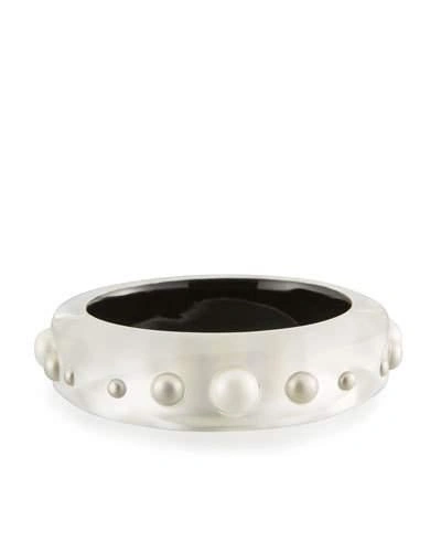 Alexis Bittar Pearly Studded Bangle Bracelet In Silver