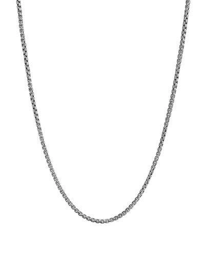 David Yurman Small Box Chain Necklace With An Accent Of 14k Gold 2.7mm, 20 In Silver/yellow Gold