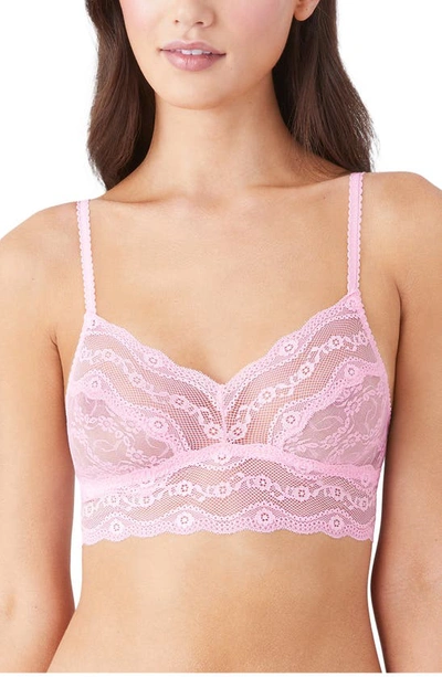 B.tempt'd By Wacoal Lace Kiss Bralette In Pink Lady