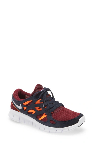 Nike Free Run 2 Sneakers In Dark Beetroot/total Orange-red