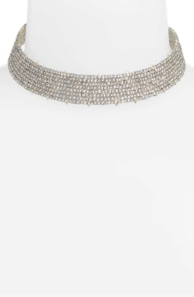 Alexis Bittar Coveteur Series 2 Crystal Choker Necklace In Silver